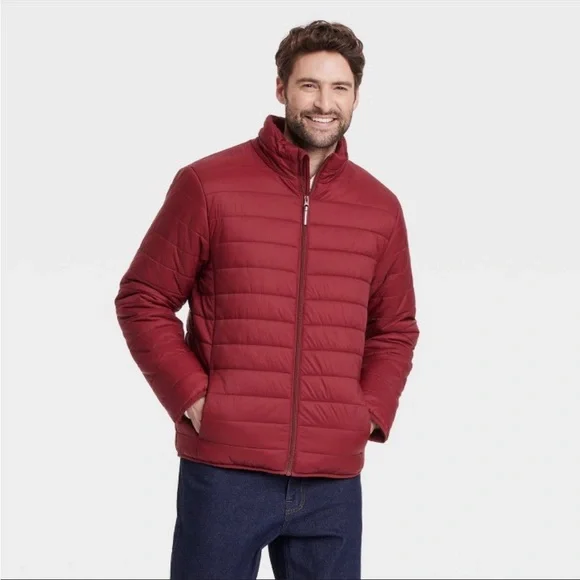Goodfellow & Co Lightweight Puffer Jacket S Maroon - Picture 1 of 4